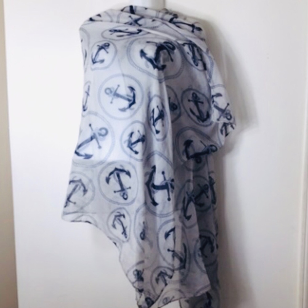 Pretty Persuasions scarf sailNautical Anchor Print Shawl